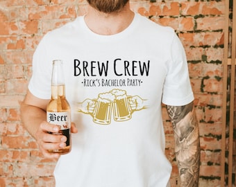 Bachelor Party Shirt | Custom Brew Crew Bachelor Party Shirt Funny | Personalized Groomsmen T-Shirt | Bachelor Party Ideas
