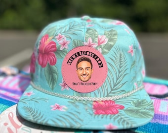 Brews Before I Dos Bachelor Party Hat | Custom Groom Caricature Hat | Personalized Bachelor Hats | Groomsmen Hats | Leatherette Patch
