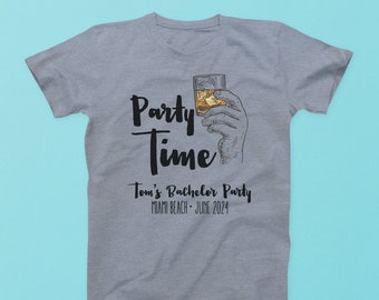 Bachelor Party Shirt | Custom Party Time Bachelor Party Shirt Funny | Personalized Groomsmen T-Shirt | Bachelor Party Ideas