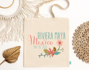 Floral Beach Wedding Tote Bag – Destination Wedding Welcome Gift