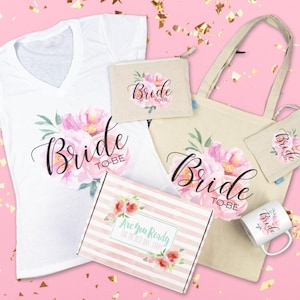 Floral Bride to Be Gift Box -Bride Box, Engagement Box, Engagement Gift, Gift for Bride, Bride Gift, Wedding Gift Box, Bride to be Gift Box