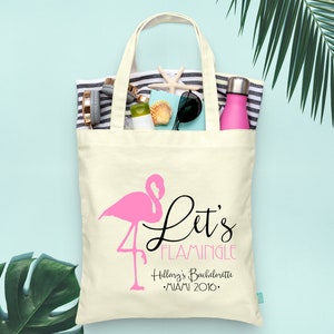 Lets Flamingle Fancy Flamingo Palm Springs Bachelorette Party Totes- Wedding Welcome Tote Bag