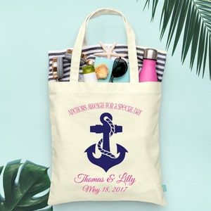 Ziel Hochzeit Anker Aweigh Away Cruise Tote - Hochzeit Willkommen Einkaufstasche