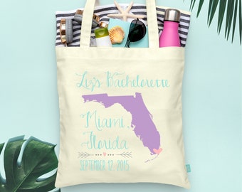 Destination Map Bachelorette Party Tote - Wedding Welcome Tote Bag