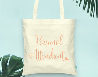 Personal Attendant Assistant Personalized Tote- Wedding Welcome Tote Bag