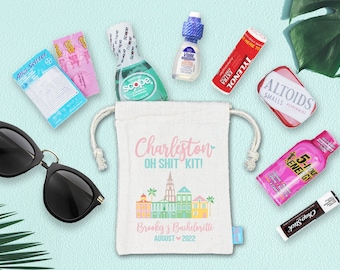 Charleston South Carolina Oh Shit Kit Bachelorette Party Hangover Kit | Assembled Favor Bags | Bachelorette Goodie Bags | Bachelorette Ideas