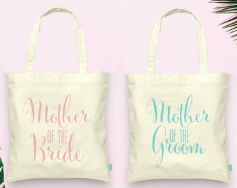 Modern Mother of the Bride & Mother of the Groom Set- Wedding Tote Bags