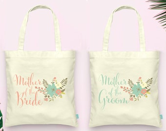 Floral Mother of the Bride & Mother of the Groom Set- Wedding Tote Bags