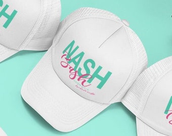 Nash Bash Nashville Bachelorette Trucker Hat -Bachelorette Party Hats, Bridesmaid Hats for Bachelorette Party, Bridal Party Hat