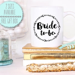 Bride to Be Heart Wreath Mug- Bride To Be Engagement Gift