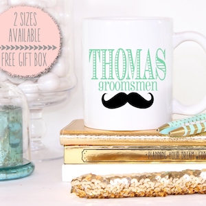 Hipster Stash Personalized Groomsmen Custom Mug- Groomsmen Best Man Gift