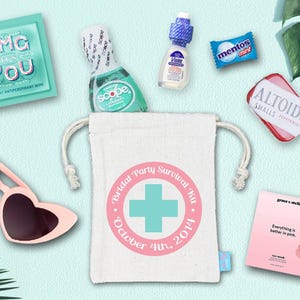 Brautparty Survival Kit Bachelorette Hangover Kit | Zusammengebaute Bevorzugungstaschen | Bachelorette Goodie Bags | Bachelorette Ideen