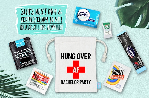 Bachelor Party Favors, Custom Hangover Kit Bag, Funny Bachelorette Party  Favor Bags, Hungover AF, Personalized Gift Bag, Wedding Favors 