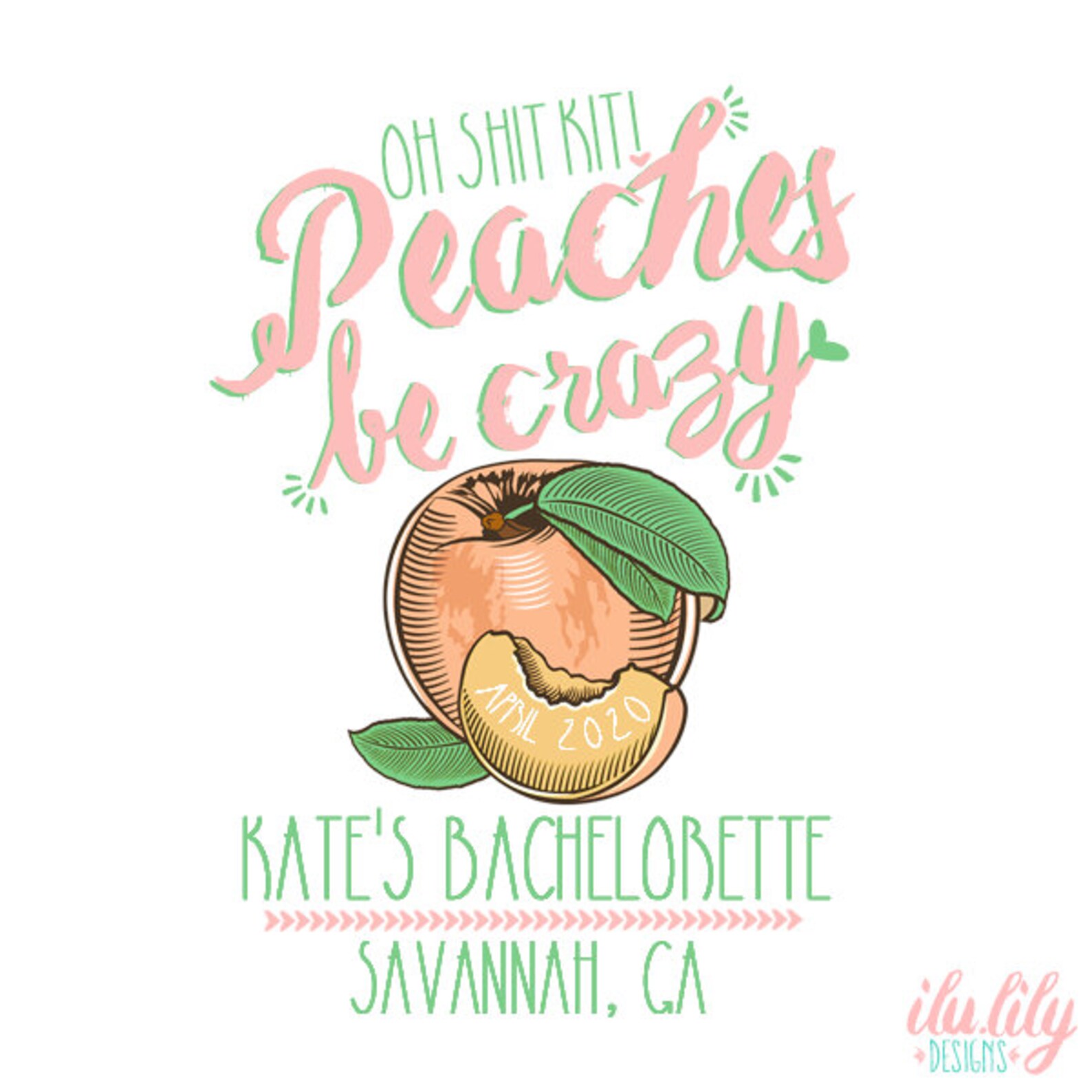 Peaches be Crazy Savannah Bachelorette Party Favor Oh Etsy