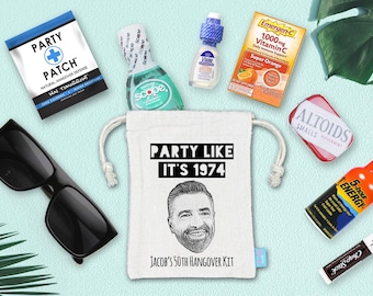 Birthday Party Custom Photo Hangover Kit | Custom Caricature | Birthday Party Favor Bag | Birthday Oh Shit Kit | Party Like Its Birthday Kit