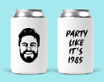 Birthday Party Custom Photo Koosie | Custom Caricature | Birthday Party Cozies | Can Cooler Birthday Party | Party Like Its Birthday Favor