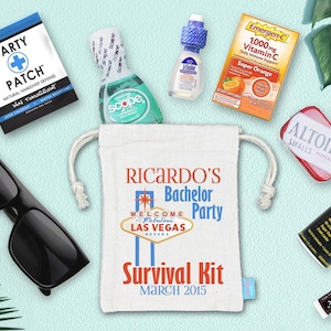 Bachelor Party Las Vegas Survival Kit Welcome Bag- Bachelor Party Favor Bag | Assembled | Bachelor Party Ideass