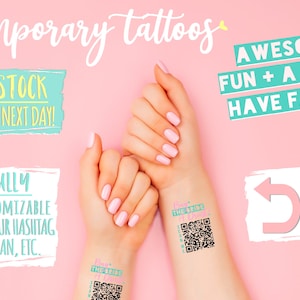 Custom Venmo QR Code Temporary Tattoo | Bachelorette Party Favors