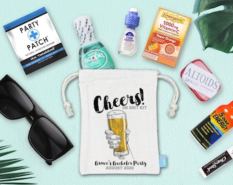 Personalized Hangover Kit Bags – Bachelor Party Favor, Groomsmen Gift