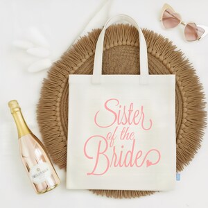 Draagtas voor de zus van de bruid | Cadeau voor de zus van de bruid | Huwelijksgeschenk | Draagtas voor de trouwdag | Canvas tas voor de bruidsmeisjes