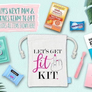 Bachelorette Party Hangover Survival Kit with Supplies | Bachelorette Party Recovery Bag | Bachelorette Party Ideas | Lets Get Lit Kit