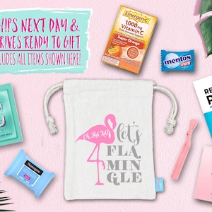 Bachelorette Party Hangover Survival Kit with Supplies | Bachelorette Party Recovery Bag | Bachelorette Party Ideas | Lets Flamingle Kit
