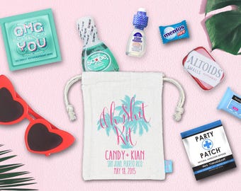 Wedding Hangover Kit | Cotton Favor Bag, Assembled With Supplies