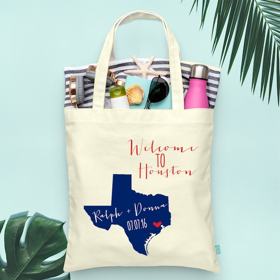 Destination Wedding Map Two Locations Wedding Welcome Tote Bag