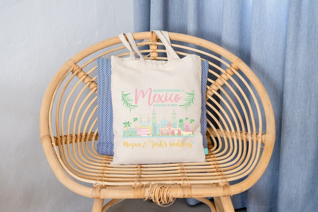 Wedding Welcome Tote Bag | Personalized Hotel Welcome Bag | Mexico ...