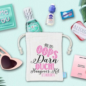Ups Scheiße Junggesellinnenabschied Hangover Kit Tasche -| Zusammengebaute Bevorzugungstaschen | Bachelorette Goodie Bags | Bachelorette Ideen