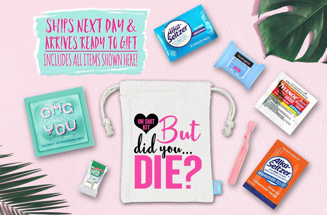 Bachelorette Party Hangover Survival Kit With Supplies Bachelorette ...