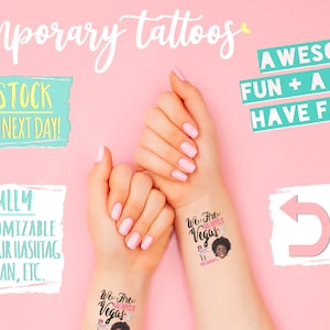 Custom Temporary Tattoo Bachelorette Party Favors | Custom Photo Bachelorette Party Ideas | We Are Vegas