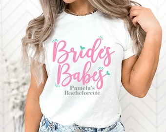 Personalized Bride's Babes Bachelorette Party T-Shirt | Bridal Party Shirts
