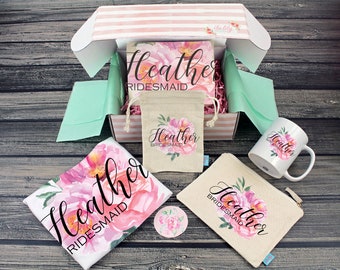 Bridesmaid Proposal Box – Personalized Bridesmaid Gift - Will You Be My Bridesmaid - Maid of Honor Gift Box - Bridesmaid Gift Ideas- Floral