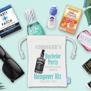 Bachelor Party Hangover Recovery Kit - Bachelor Groomsmen Favor - Whiskey - Bachelor Party Favor Bag | Assembled | Bachelor Party Ideas