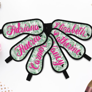 Tropical Personalized Sleep Masks - Bachelorette Party Favors - Bridesmaid Sleep Mask – Beach Bachelorette Bridesmaid Gift Ideas