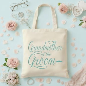 Grandmother of the Groom Tote Bag | Grandmother of the Groom Gift | Wedding Gift | Wedding Day Tote | Bridal Party Canvas Bag