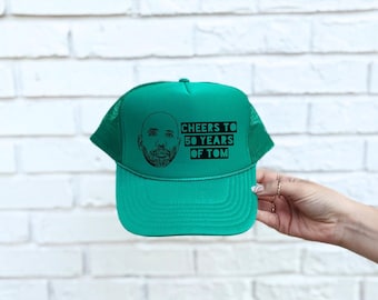 Birthday Party Custom Photo Trucker Hat | Custom Caricature | Birthday Party Hats | Hats for Birthday Party | Cheers to 50 Years