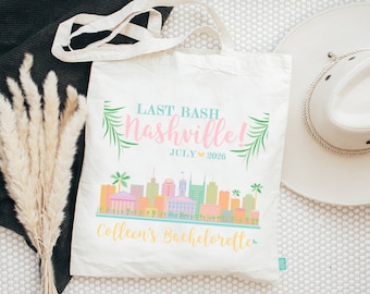 Nashville Last Bash Nash Skyline Bachelorette Party Favor Bags - Wedding Welcome Tote Bag