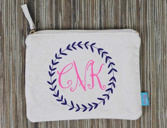 Monogram Bridesmaid Makeup Bag Wedding Day Makeup Bag | Etsy