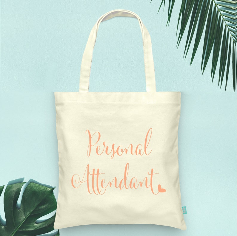 Personal Attendant Assistant Personalized Tote Wedding Etsy