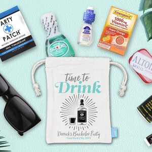 Bachelor Party Hangover Recovery Kit - Bachelor Favor - Time to Drink -Bachelor Party Favor Bag | Assembled | Bachelor Party Ideas