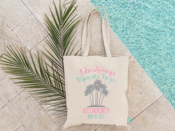 Palm Springs Bachelorette Tote Bag | Desert Party Favor | Personalized Bachelorette | Palm Springs Girls Trip | Bachelorette Weekend