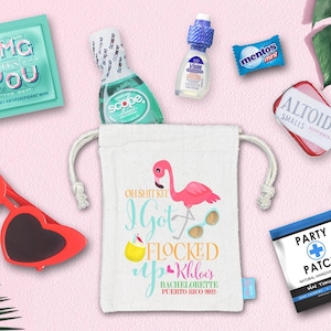 I Got Flocked Up Flamingo Oh Shit Kit Bachelorette Party Hangover Kit | Assembled Favor Bags | Bachelorette Goodie Bags | Bachelorette Ideas