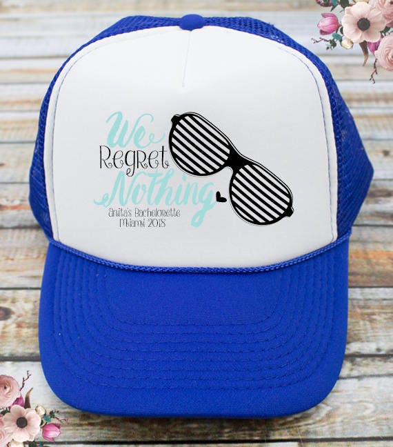 We Regret Nothing No Regrets Trucker Hat custom Bachelorette - Etsy