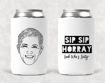 Custom Photo Birthday Can Cooler | Personalized Caricature Party Favor