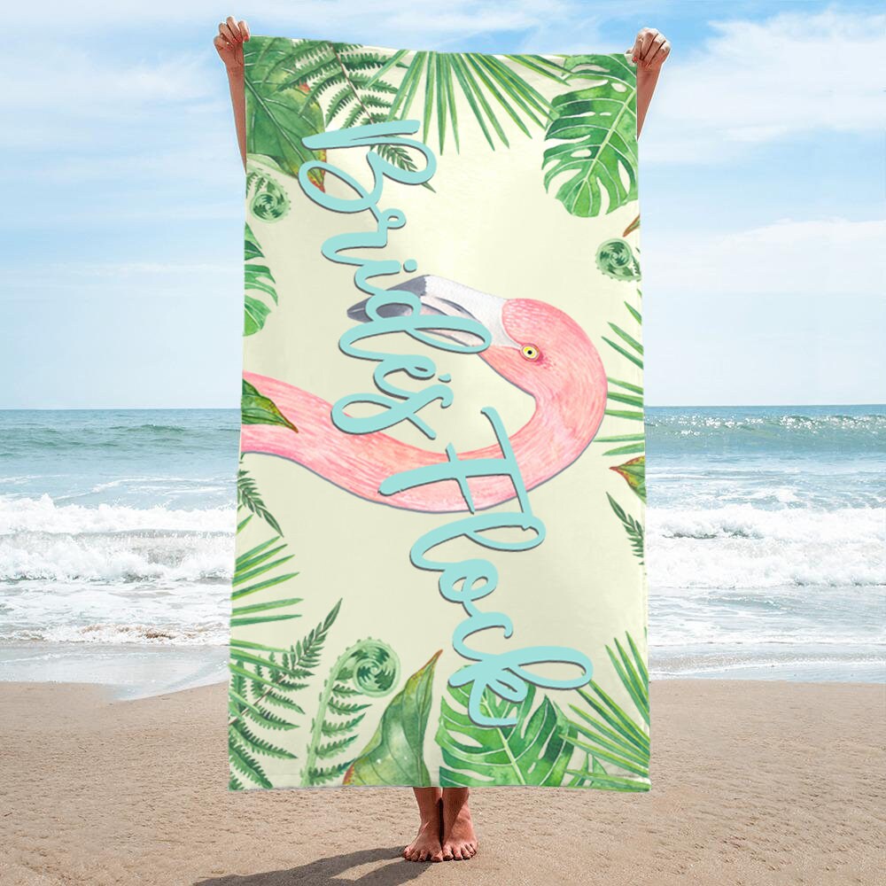 Bride S Flock Flamingo Bachelorette Party Towel Etsy 日本