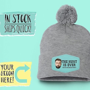 Bachelor Party Beanie Hat | Hunting Guys Trip | Custom Photo Bachelor Party Hat, Groomsmen Hat for Bachelor Party, Bachelor Party Winter Hat