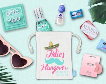 Adios Hangover Kit Favor Bags | Mexico Bachelorette Party