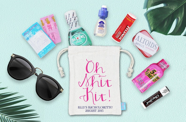 Oh Shit Kit Bachelorette Party Favor Bag Assembled Hangover Kit Bachelorette Ideas Goodie Bags Bag Only